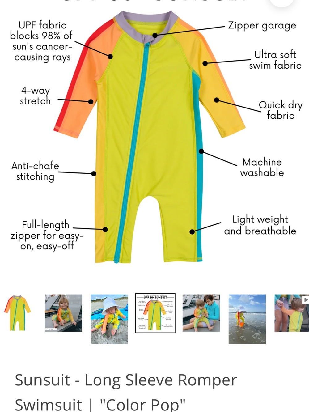 Neon Green and Bright Yellow Kids One-Piece Footies with Full Zip - Picture 5 of 7
